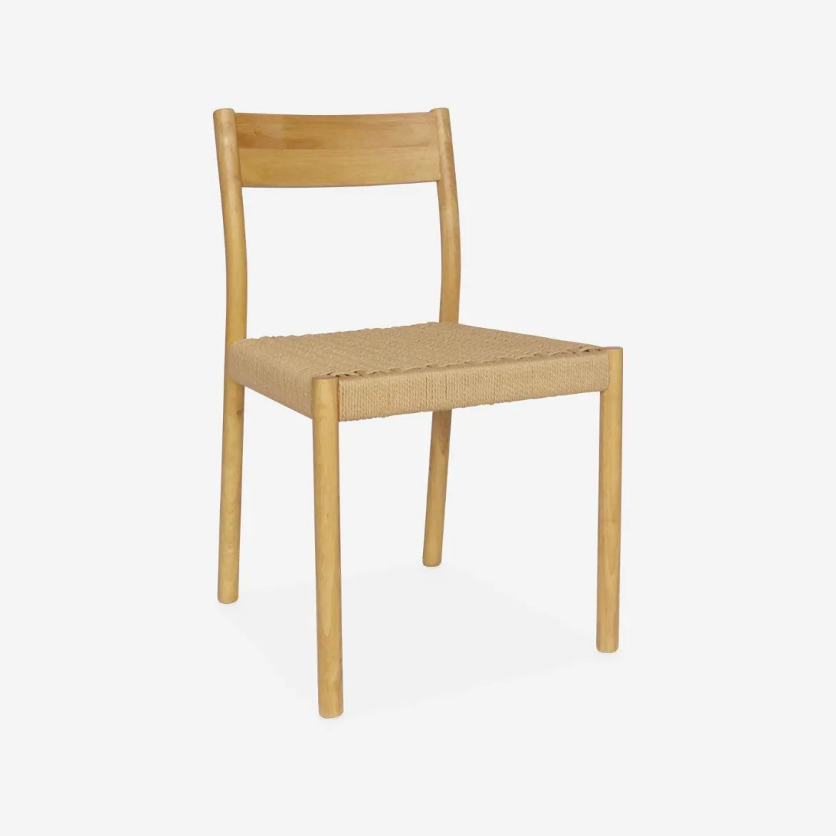 Set 2 sedie in legno e corda
