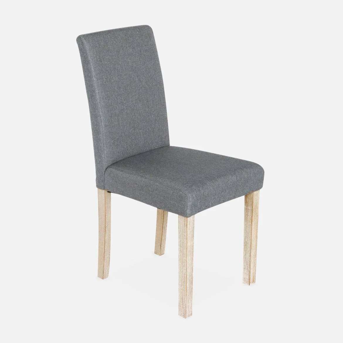 Set 4 sedie in tessuto con gambe in legno