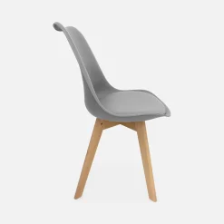 Set 6 sedie scandinave imbottite, gambe in legno per sala da pranzo