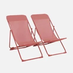 Set 2 sedie sdraio pieghevoli