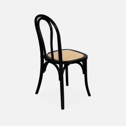 Set 2 sedie vintage in legno e rattan