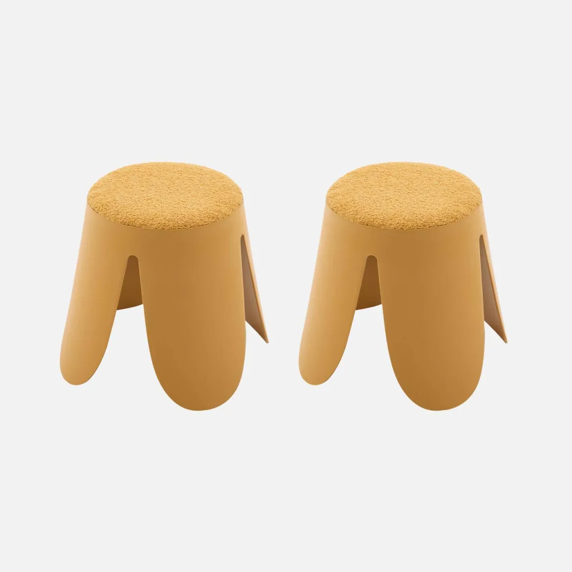Set 2 sgabelli impilabili per bambini in bouclé testurizzato