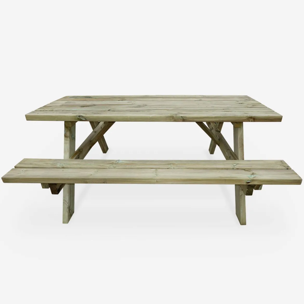Set 4 tavoli da picnic in legno con 6 posti