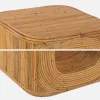 Set 2 tavolini da salotto, comodini con vano, in rattan naturale