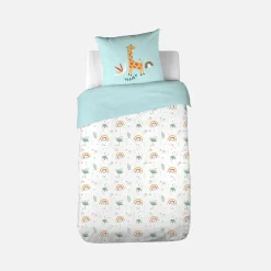 Set biancheria da letto cotone reversibile stampato savana / arcobaleno, 140 cm