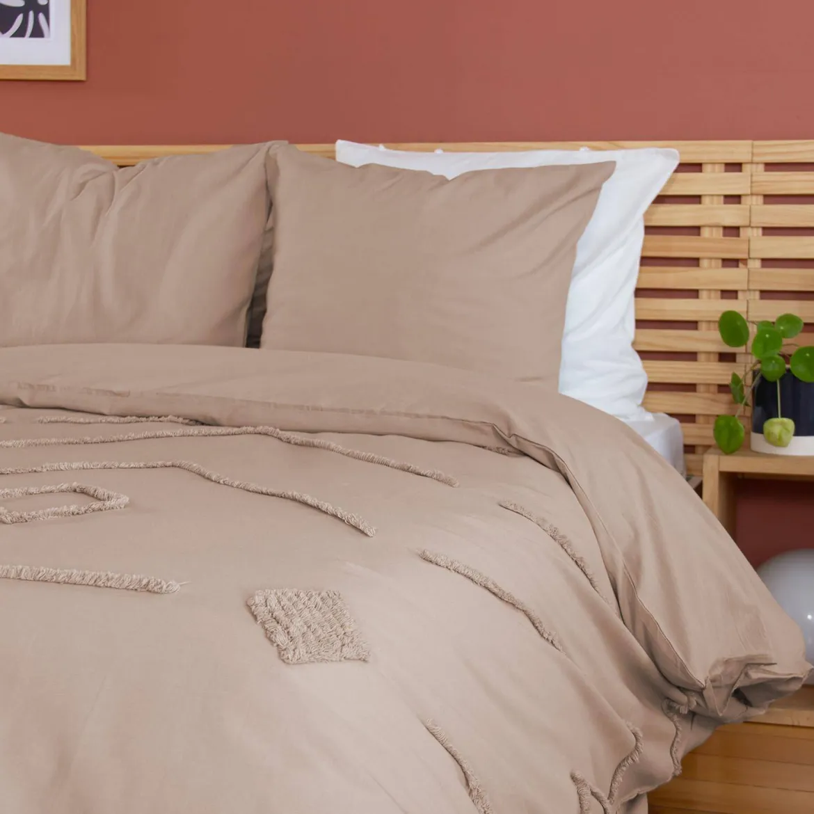 Set biancheria da letto di cotone rosa, 2 posti