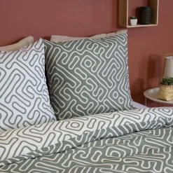 Set biancheria da letto in microfibra reversibile con fantasia, 2 posti