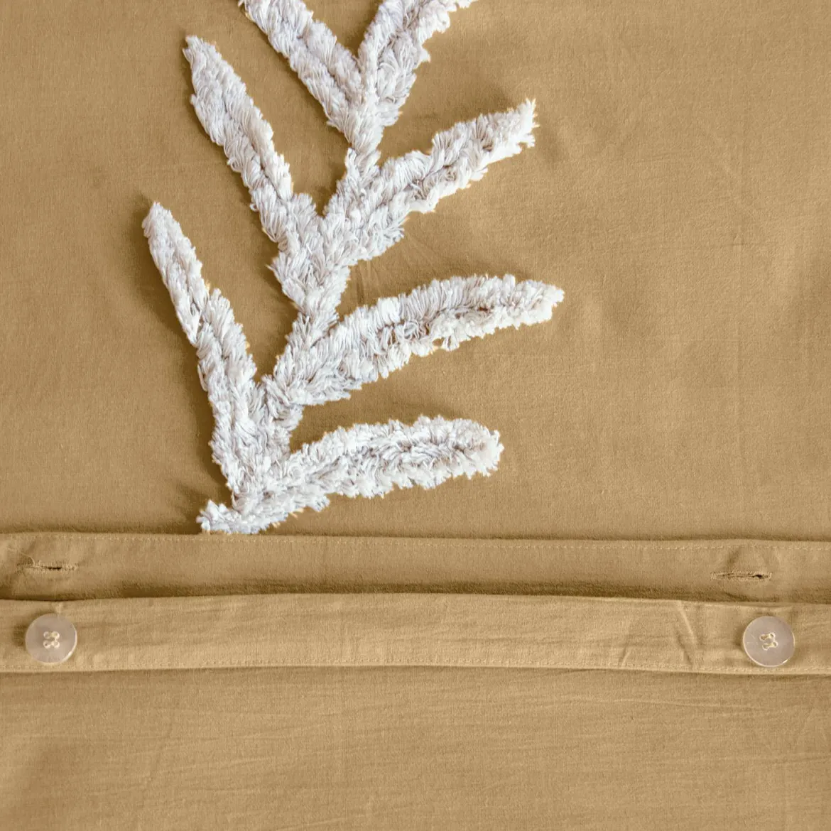 Set biancheria da letto in cotone color senape, 2 posti