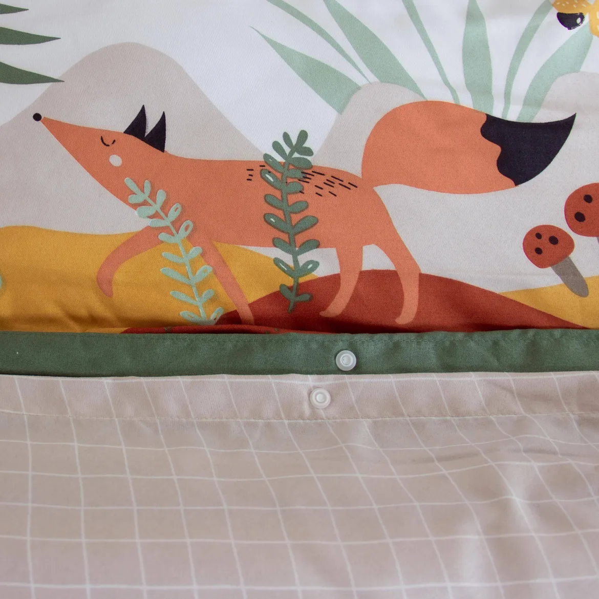 Set biancheria da letto in microfibra reversibile stampato foresta d'autunno, 140cm