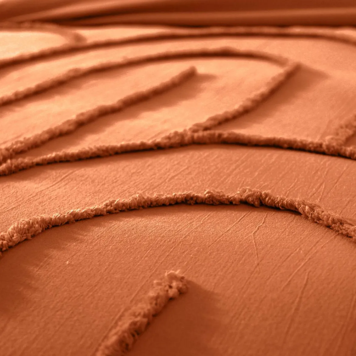 Set biancheria da letto in cotone terracotta, 2 posti