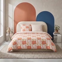 Set biancheria da letto reversibile con stampa floreale, 2 posti
