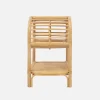 Set di 2 comodini in rattan naturale curvato, 1 vano