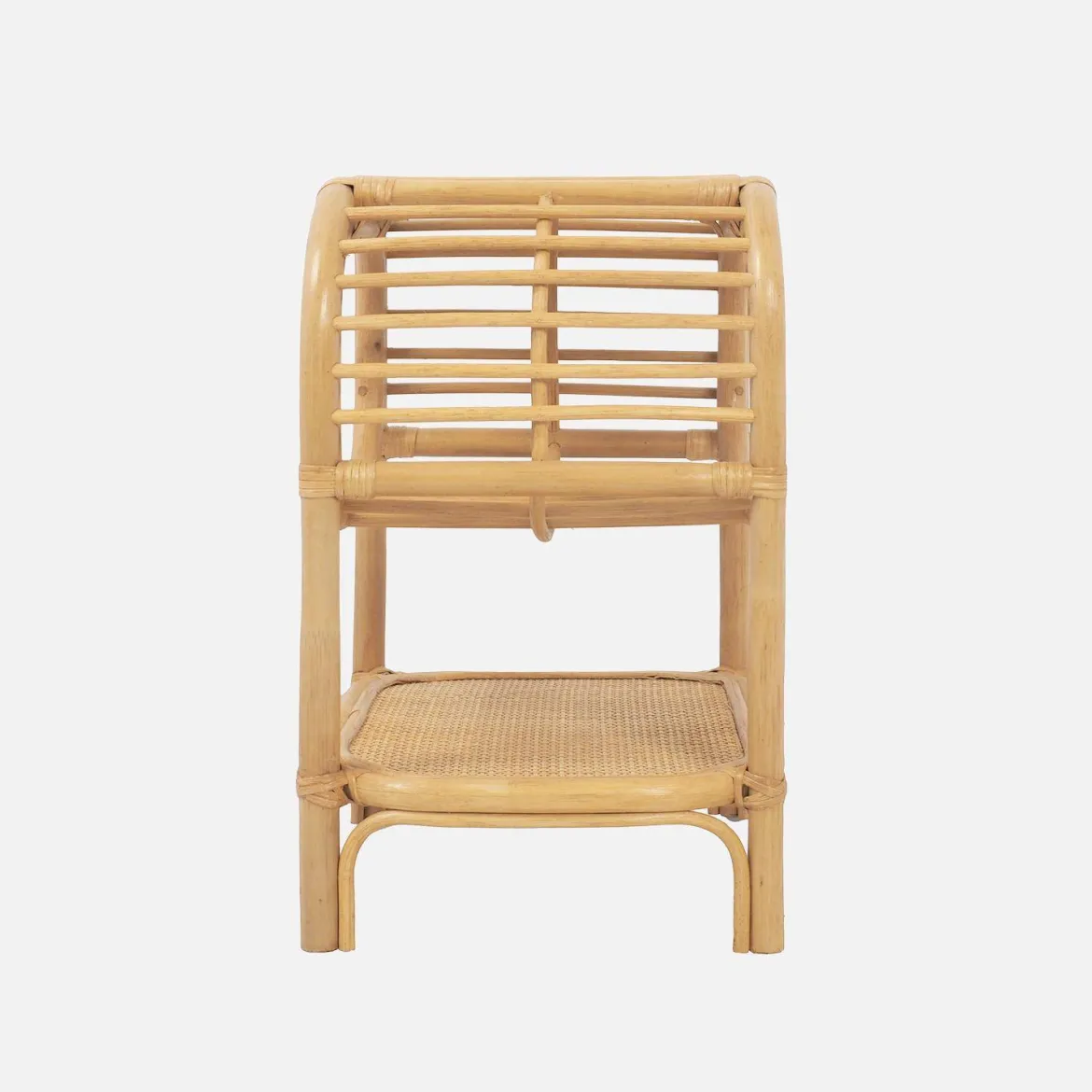 Set di 2 comodini in rattan naturale curvato, 1 vano