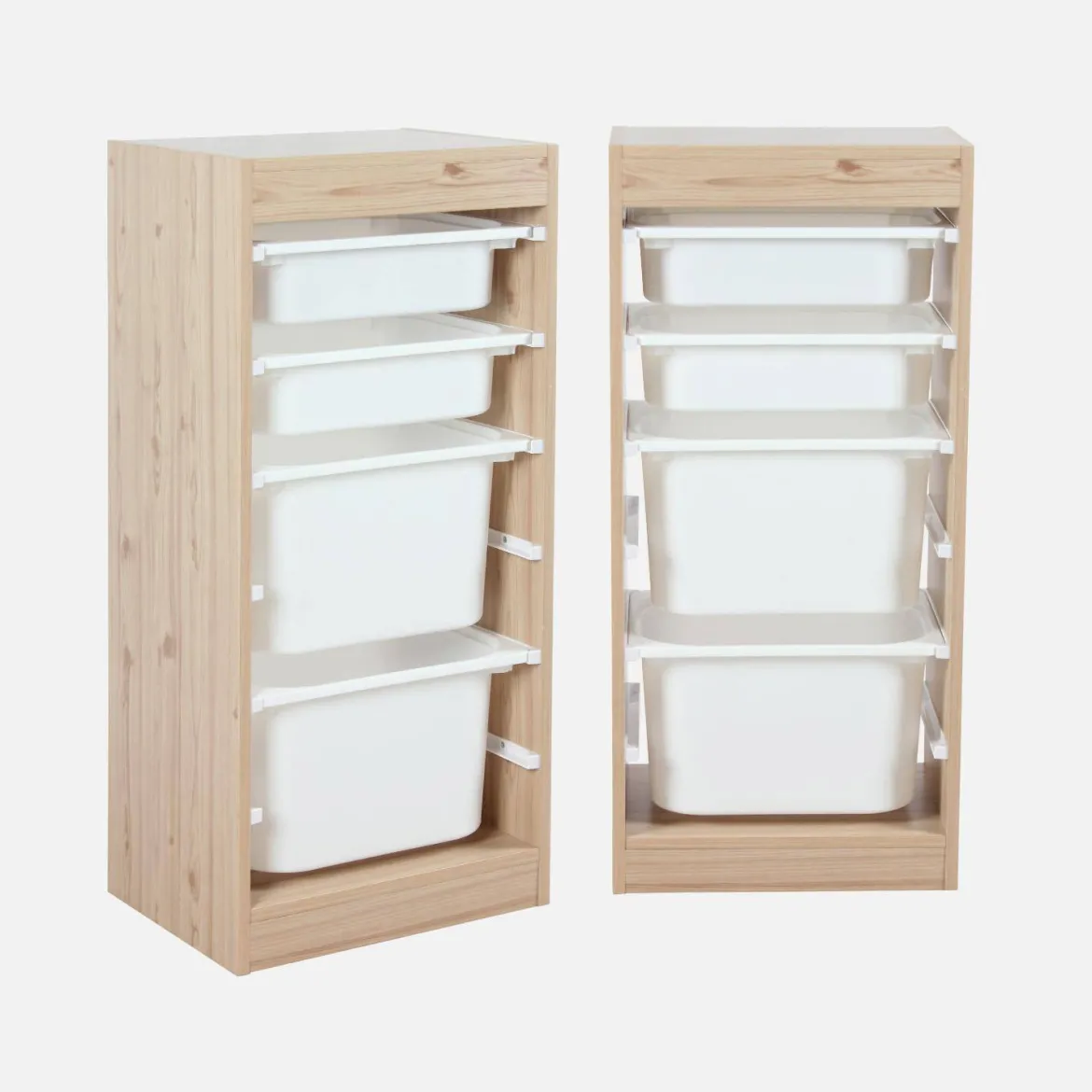 Set di 2 mobili per bambini con 4 contenitori