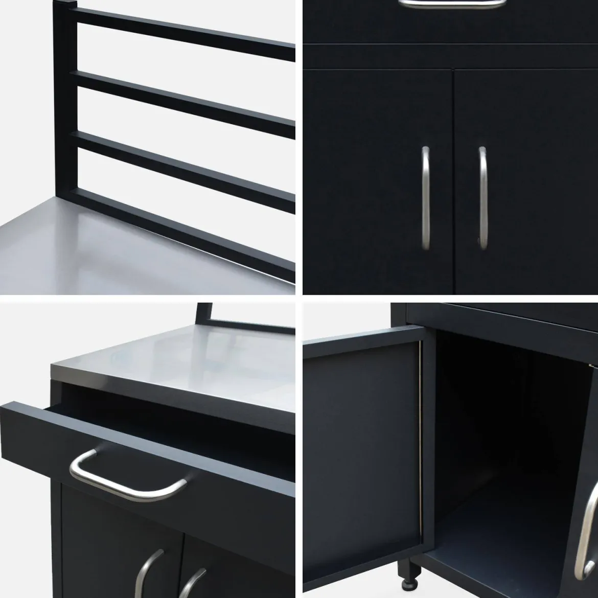 Set di 7 moduli da cucina con barbecue + copertura