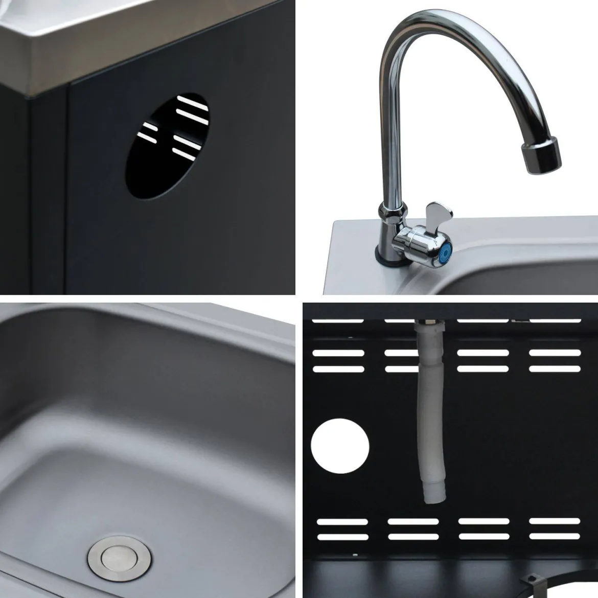 Set di 7 moduli da cucina con barbecue + copertura