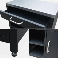 Set di 7 moduli da cucina con barbecue + copertura