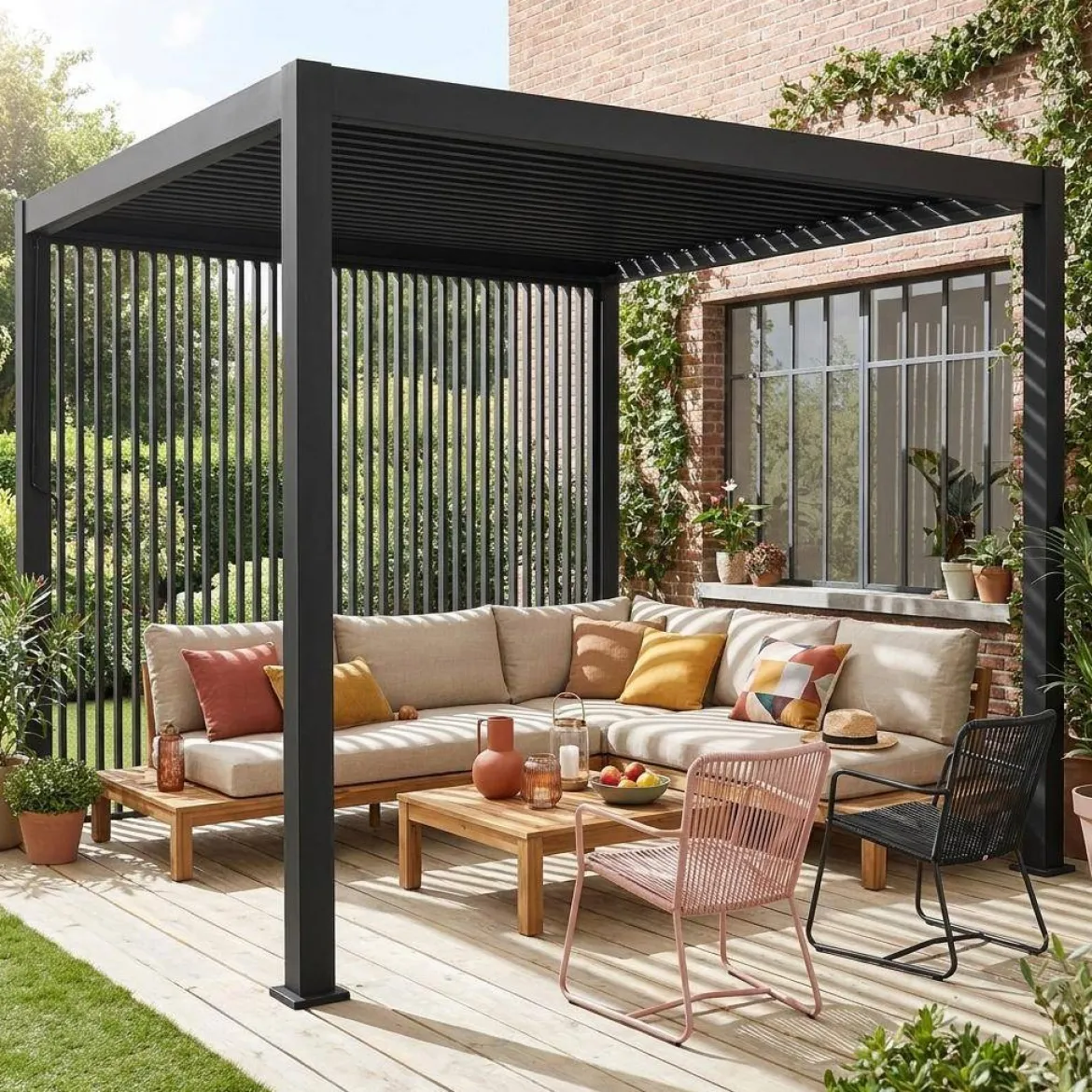 Set di 3 persiane verticali 1m pergola bioclimatica