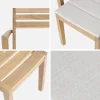 Set di 4 poltrone da giardino in legno di acacia con cuscino
