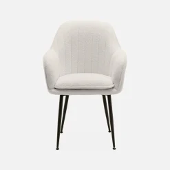 Set di 4 poltrone riccia con gambe in metallo