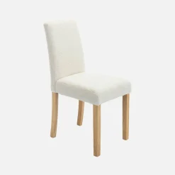Set di 4 sedie a coste con gambe in legno