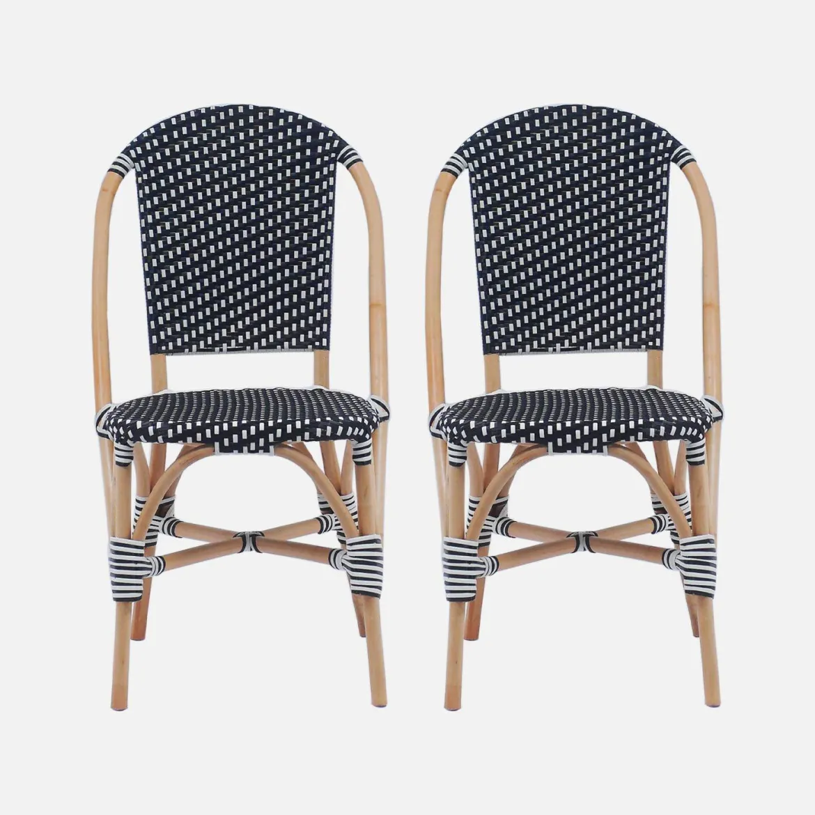 Set di 2 sedie bistrot in rattan e polyrattan