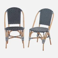 Set di 2 sedie bistrot in rattan e polyrattan