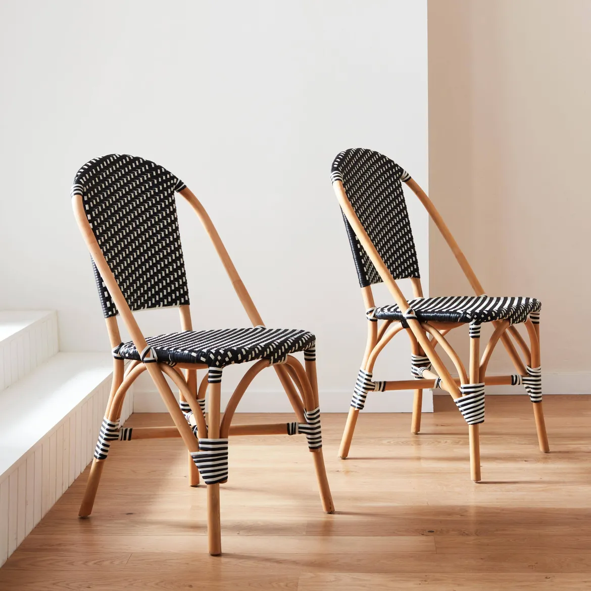 Set di 2 sedie bistrot in rattan e polyrattan