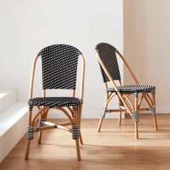 Set di 2 sedie bistrot in rattan e polyrattan