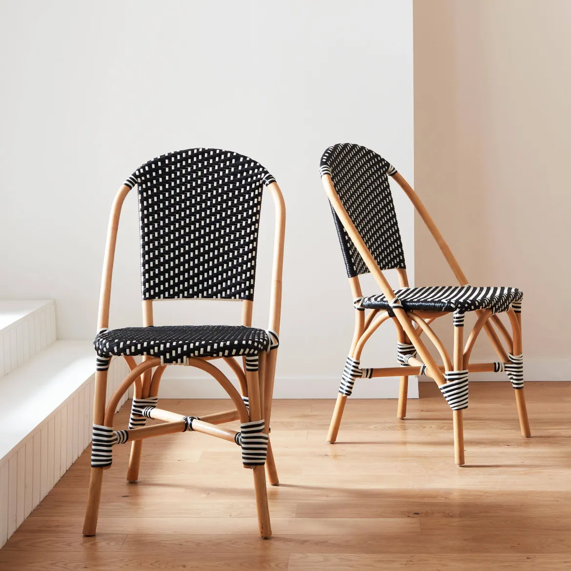 Set di 2 sedie bistrot in rattan e polyrattan