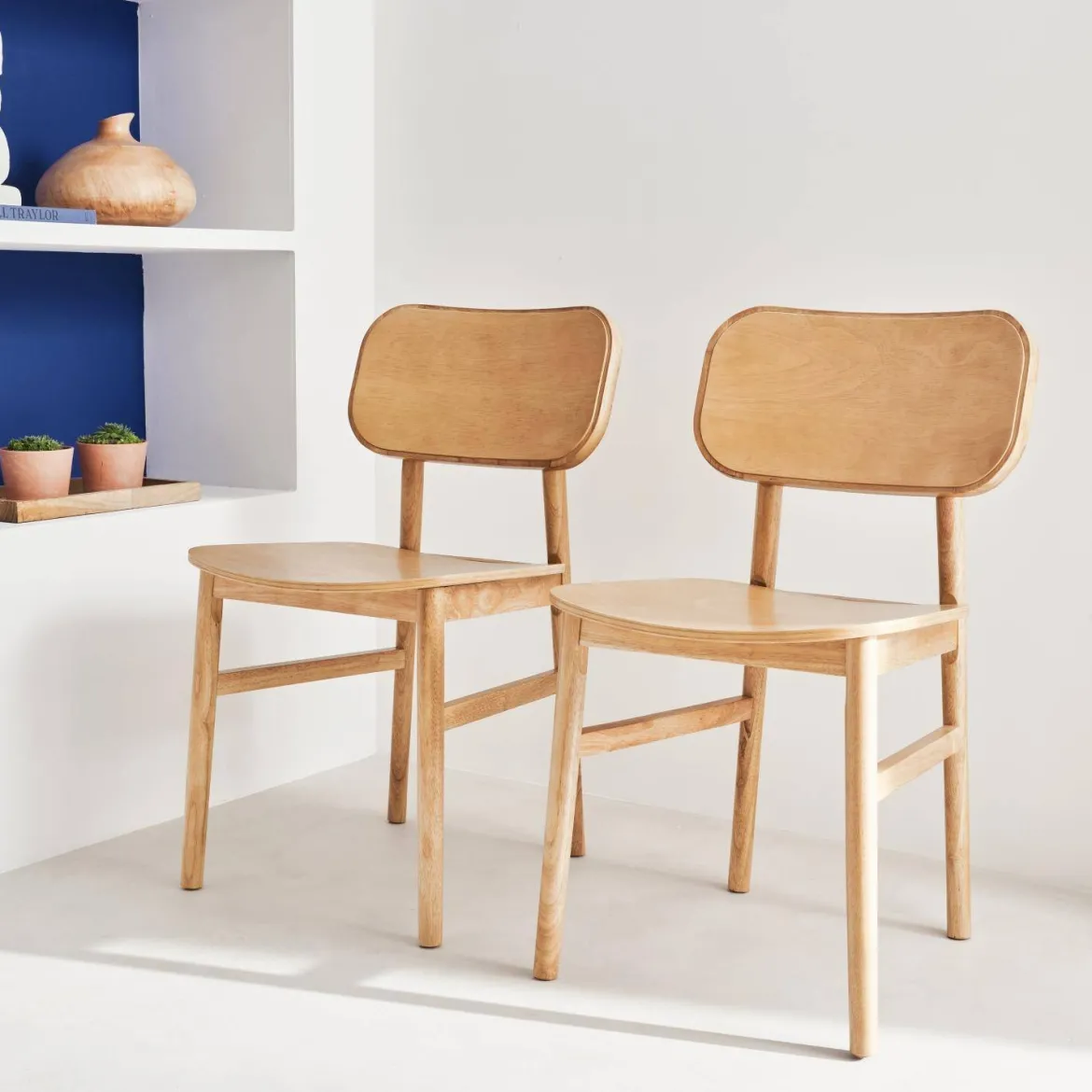 Set di 2 sedie in legno di hevea
