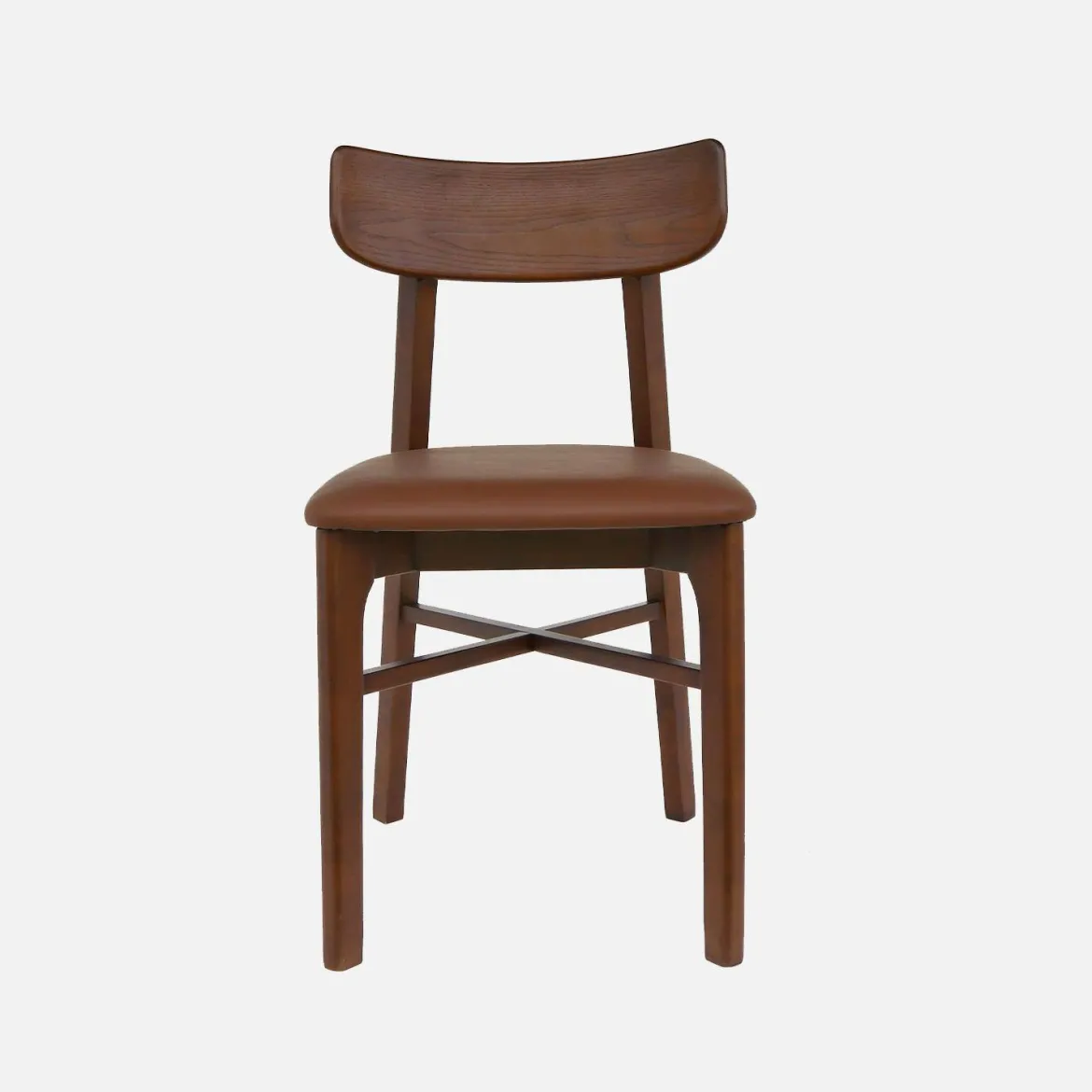 Set di 2 sedie in legno di hevea e similpelle