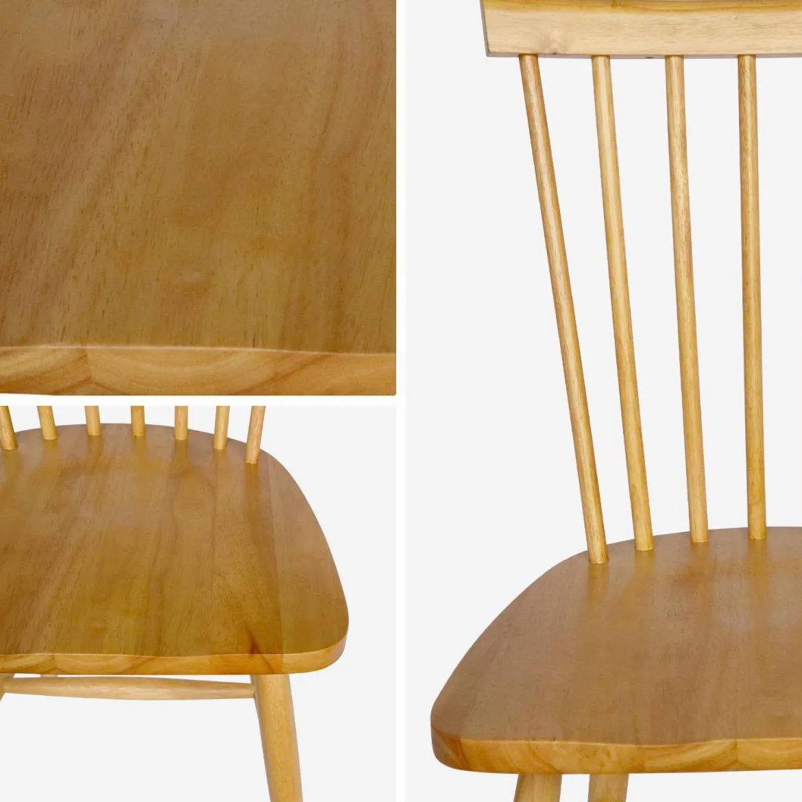 Set di 4 sedie in legno di hevea
