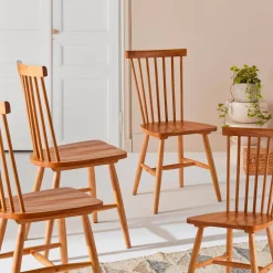 Set di 4 sedie in legno di hevea