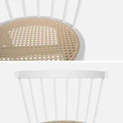 Set di 4 sedie in legno e paglia