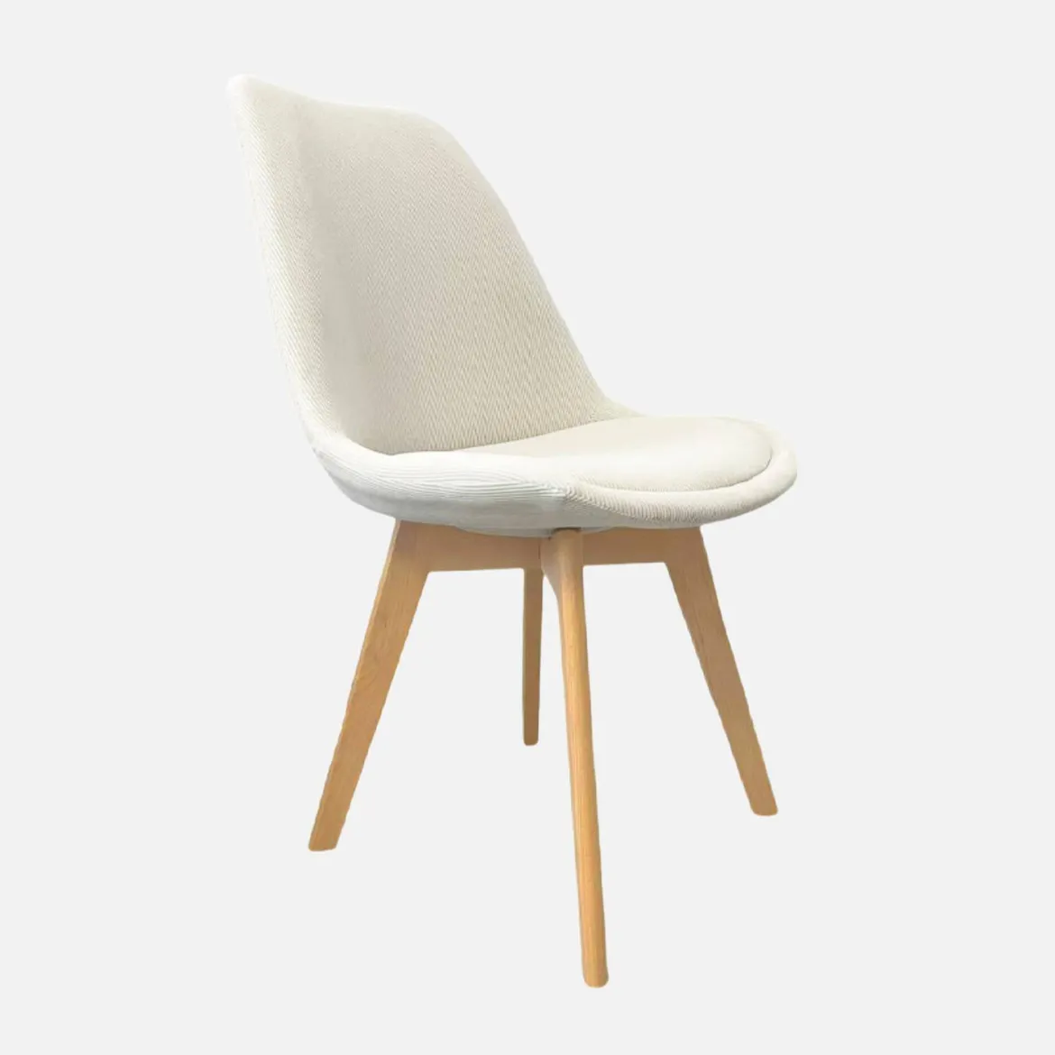 Set di 4 sedie scandinave in legno di faggio e velluto a coste
