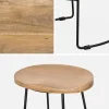 Set di 2 sgabelli da bar in legno di mango e acciaio, 75cm