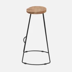 Set di 2 sgabelli da bar in legno di mango e acciaio, 75cm