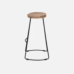 Set di 2 sgabelli da bar in legno di mango e acciaio, 65cm