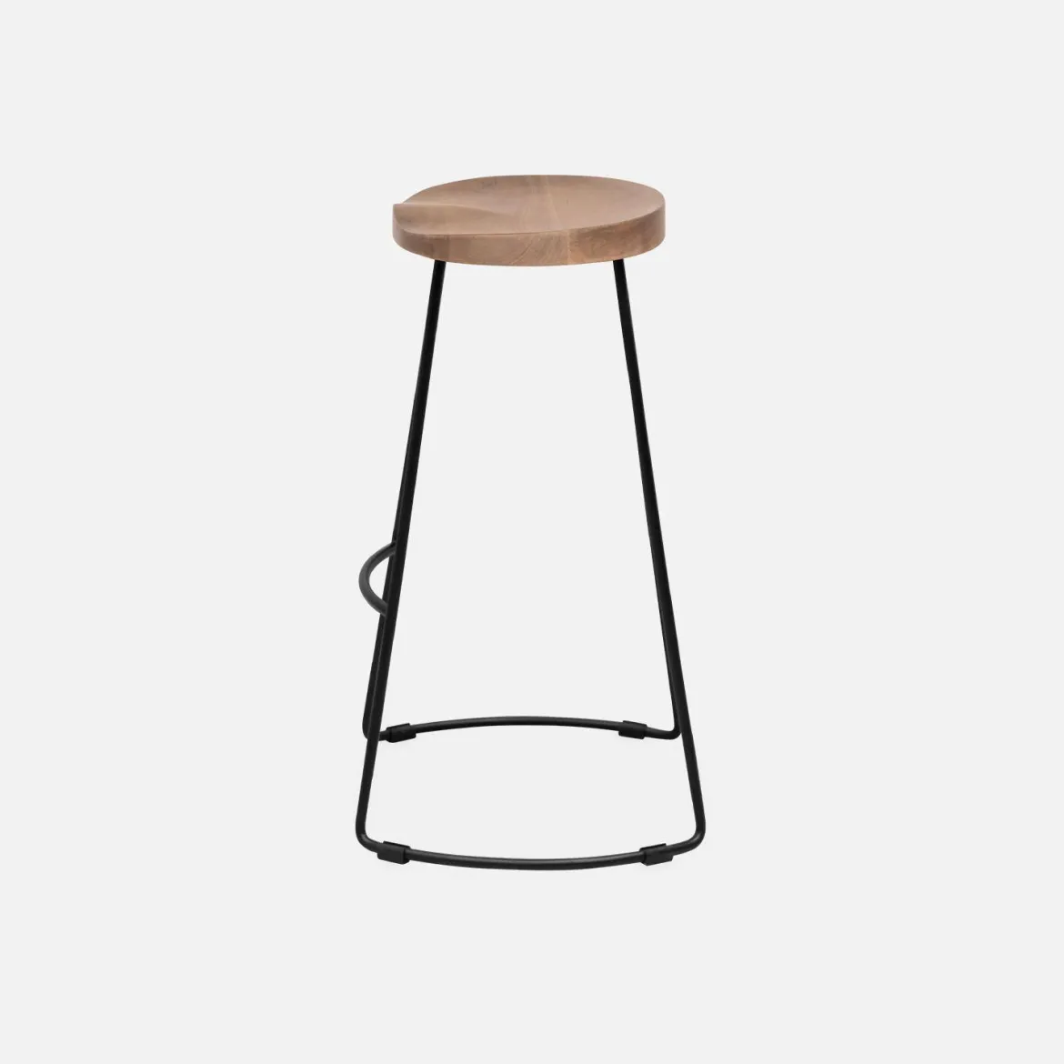 Set di 2 sgabelli da bar in legno di mango e acciaio, 65cm