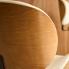 Set di 2 sgabelli da bar regolabile decorazione legno curvato e similpelle, 62/83cm