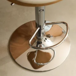 Set di 2 sgabelli da bar regolabile decorazione legno curvato e similpelle, 62/83cm