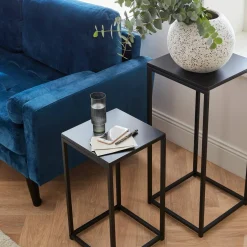 Set di 2 tavolini neri per salotto