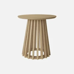 Set di 2 tavolini rotondi effetto legno, 40cm e 60cm