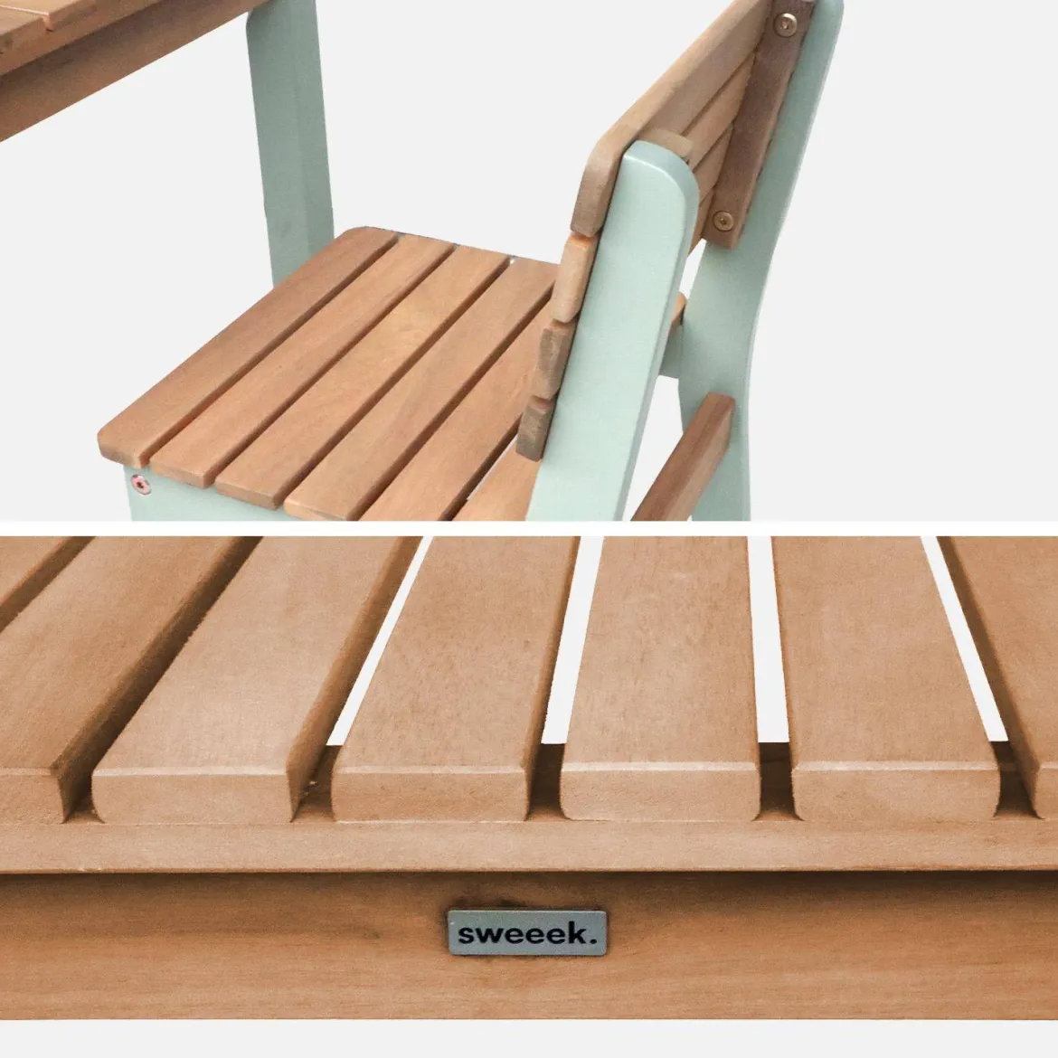 Set di tavolo per bambini in legno, 2 sedie