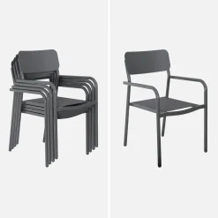 Set tavolo da giardino allungabile in alluminio e textilene con 8 sedie