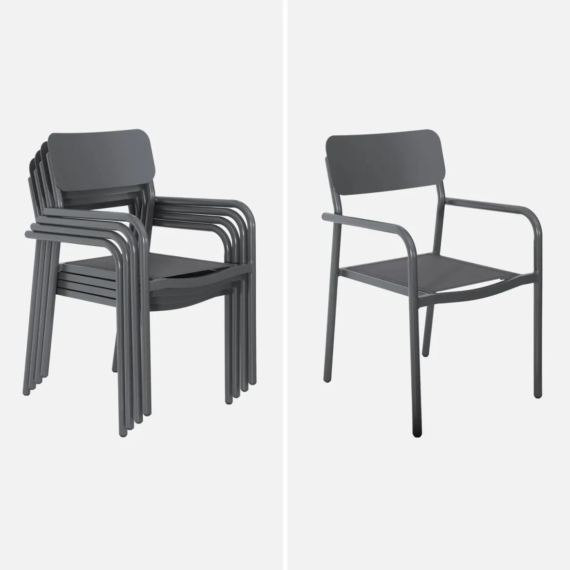 Set tavolo da giardino allungabile in alluminio e textilene con 8 sedie