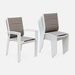 Set tavolo da giardino allungabile in alluminio con 6 sedie