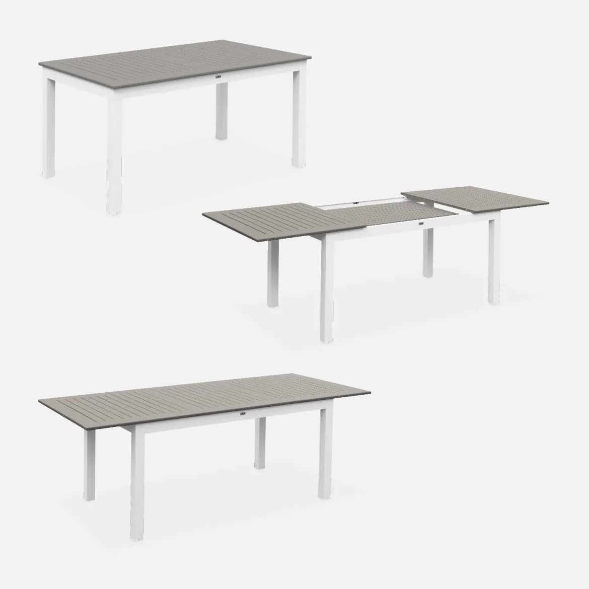 Set tavolo da giardino allungabile in alluminio con 6 sedie