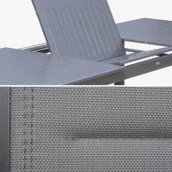 Set tavolo da giardino allungabile in alluminio con 8 sedie